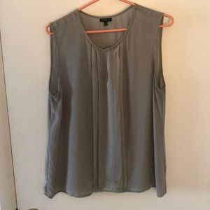 TALBOTS size 14 grey chiffon sleeveless top